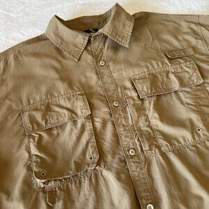 Wrangler shirt Mens XL Brown Outdoor Series long sleeve button up vented NWOT